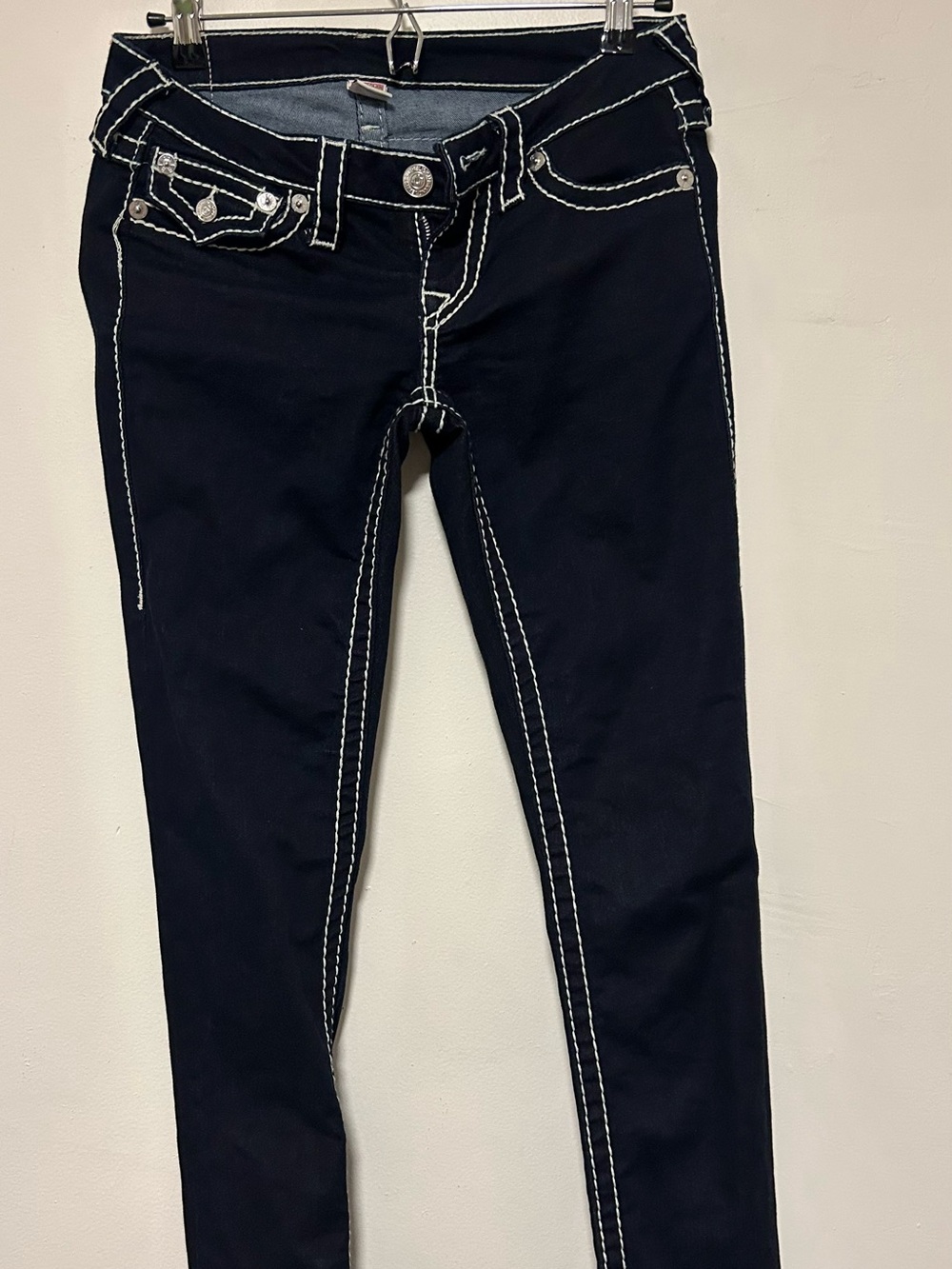 Women’s True Religion Black Jeans with White Contrast Stitching